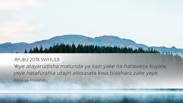Ayubu 20:18 SWHULB Bible Verse Image