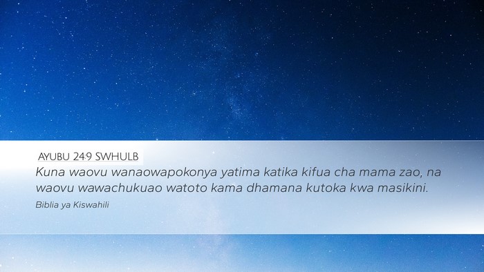 Ayubu 24:9 SWHULB Bible Verse Image
