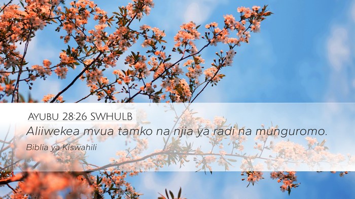 Ayubu 28:26 SWHULB Bible Verse Image