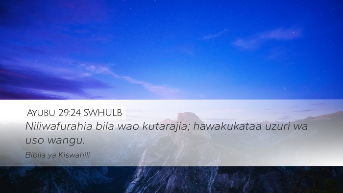 Ayubu 29:24 SWHULB Desktop Wallpaper - Niliwafurahia bila wao kutarajia; hawakukataa - Desktop Bible Verse Wallpaper