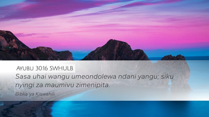 Ayubu 30:16 SWHULB Bible Verse Image