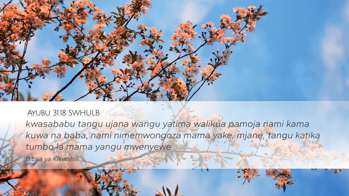 Ayubu 31:18 SWHULB Bible Verse Image