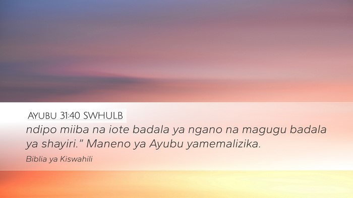 Ayubu 31:40 SWHULB Bible Verse Image