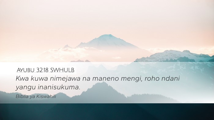 Ayubu 32:18 SWHULB Bible Verse Image