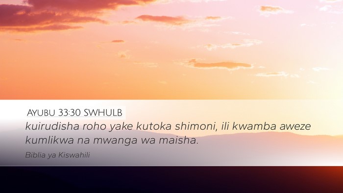 Ayubu 33:30 SWHULB Bible Verse Image