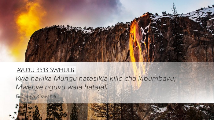 Ayubu 35:13 SWHULB Desktop Wallpaper - Kwa hakika Mungu hatasikia kilio cha kipumbavu; - Desktop Bible Verse Wallpaper
