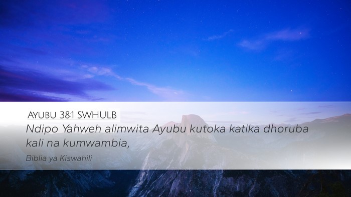Ayubu 38:1 SWHULB Bible Verse Image