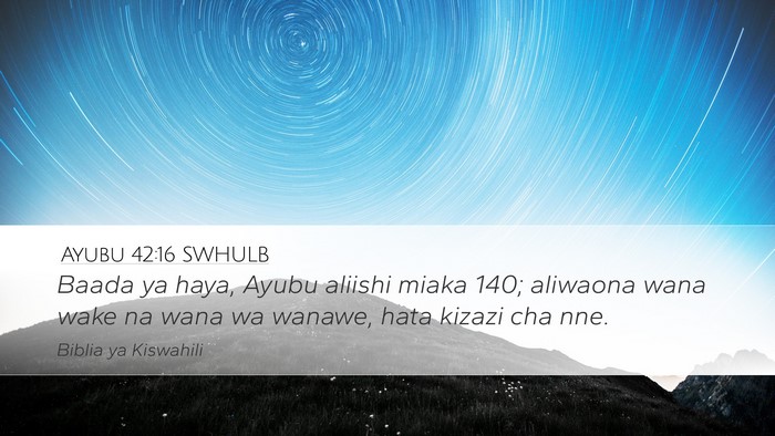 Ayubu 42:16 SWHULB Bible Verse Image