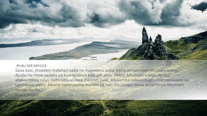Ayubu 42:8 SWHULB Bible Verse Image
