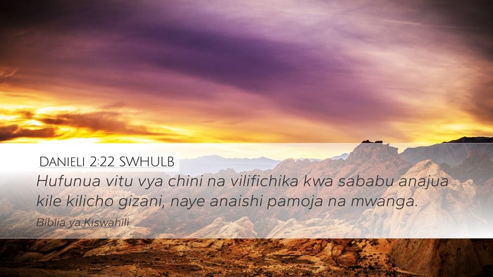 Danieli 2:22 SWHULB Bible Verse Image