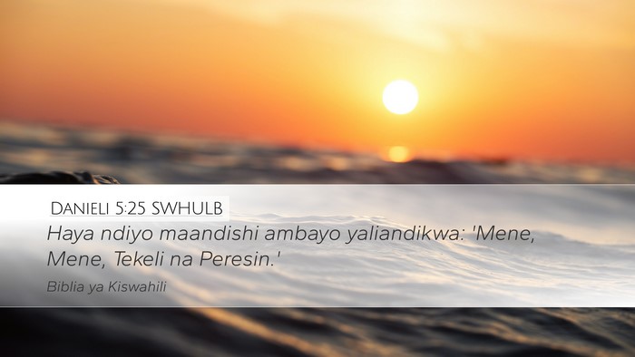 Danieli 5:25 SWHULB Bible Verse Image