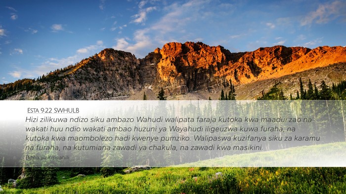 Esta 9:22 SWHULB Bible Verse Image