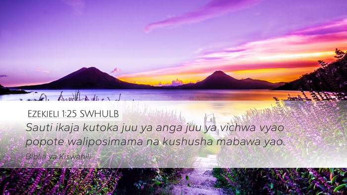 Ezekieli 1:25 SWHULB Desktop Wallpaper - Sauti ikaja kutoka juu ya anga juu ya vichwa vyao - Desktop Bible Verse Wallpaper