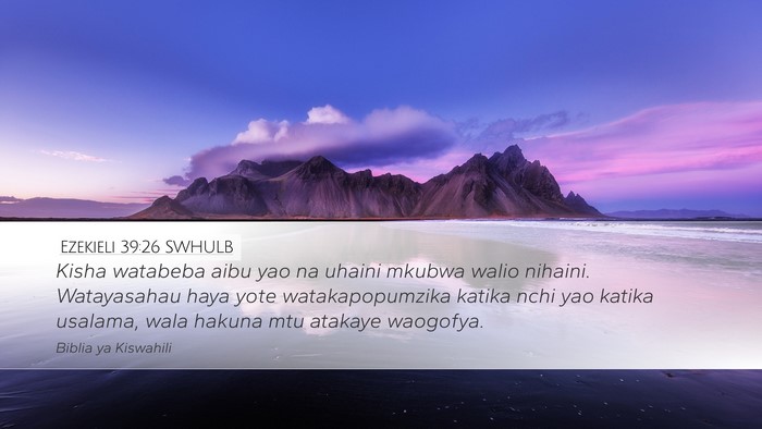 Ezekieli 39:26 SWHULB Desktop Wallpaper - Kisha watabeba aibu yao na uhaini mkubwa walio - Desktop Bible Verse Wallpaper