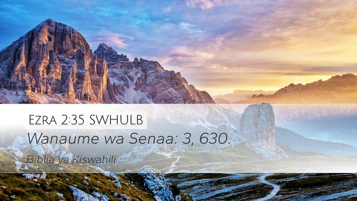 Ezra 2:35 SWHULB Desktop Wallpaper - Wanaume wa Senaa: 3, - Desktop Bible Verse Wallpaper