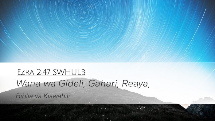 Ezra 2:47 SWHULB Desktop Wallpaper - Wana wa Gideli, Gahari, - Desktop Bible Verse Wallpaper
