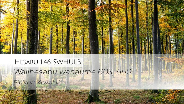 Hesabu 1:46 SWHULB Bible Verse Image