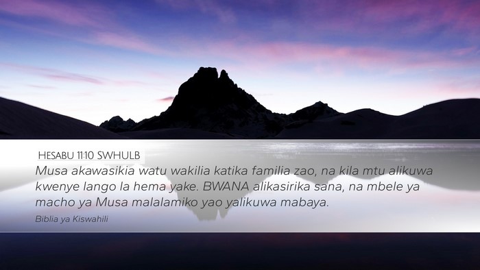 Hesabu 11:10 SWHULB Bible Verse Image