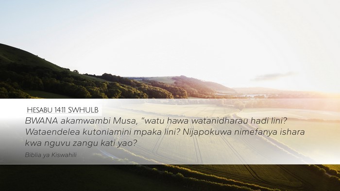 Hesabu 14:11 SWHULB Bible Verse Image