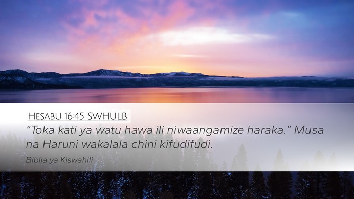 Hesabu 16:45 SWHULB Bible Verse Image
