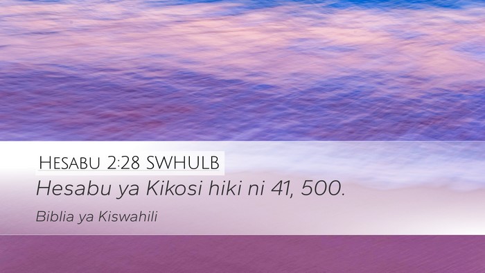 Hesabu 2:28 SWHULB Bible Verse Image