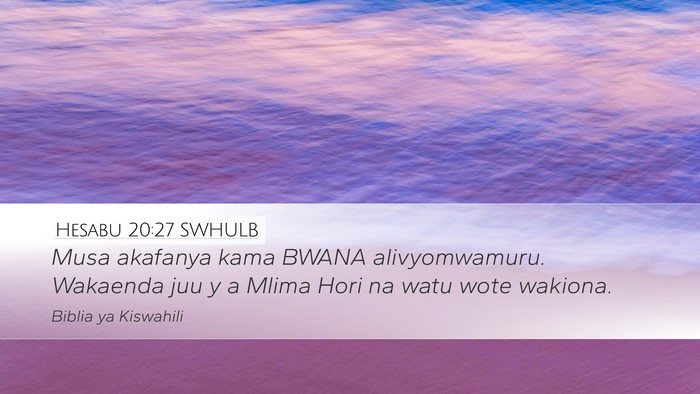 Hesabu 20:27 SWHULB Bible Verse Image