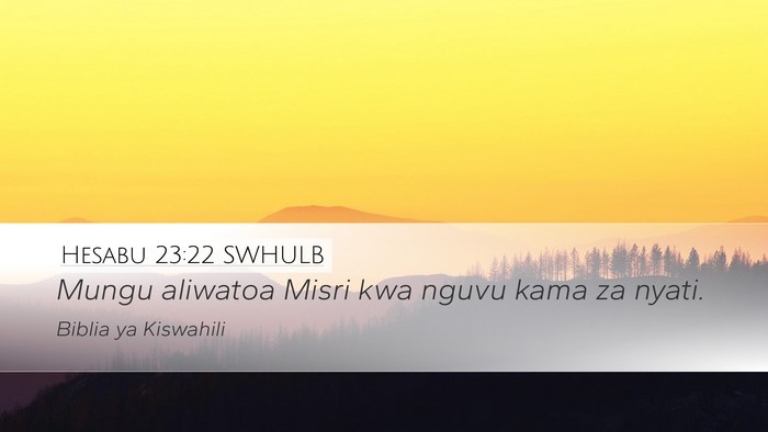 Hesabu 23:22 SWHULB Bible Verse Image