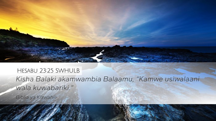 Hesabu 23:25 SWHULB Desktop Wallpaper - Kisha Balaki akamwambia Balaamu, “Kamwe - Desktop Bible Verse Wallpaper