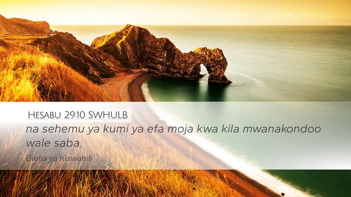 Hesabu 29:10 SWHULB Bible Verse Image