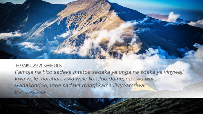 Hesabu 29:21 SWHULB Bible Verse Image