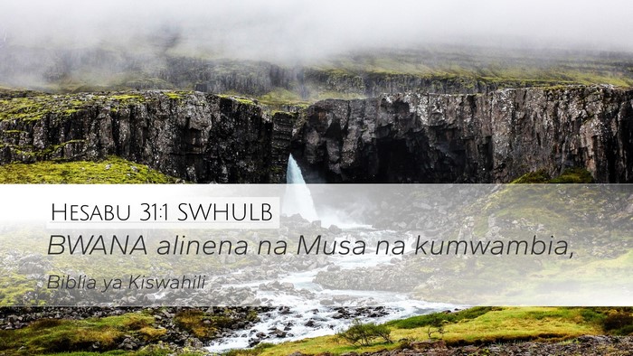 Hesabu 31:1 SWHULB Desktop Wallpaper - BWANA alinena na Musa na - Desktop Bible Verse Wallpaper