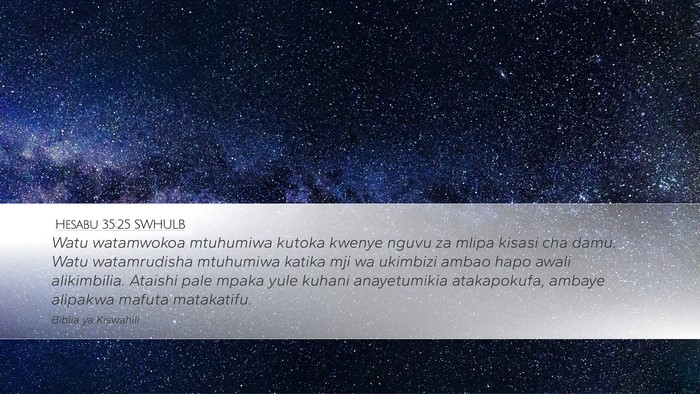 Hesabu 35:25 SWHULB Bible Verse Image