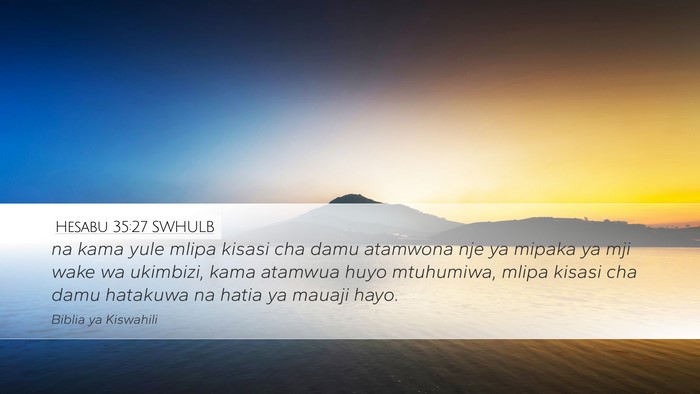 Hesabu 35:27 SWHULB Bible Verse Image