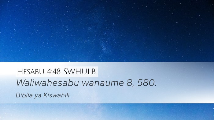Hesabu 4:48 SWHULB Bible Verse Image