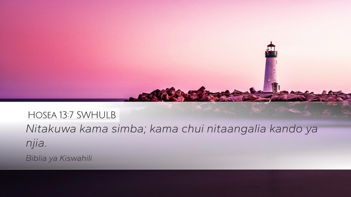 Hosea 13:7 SWHULB Bible Verse Image
