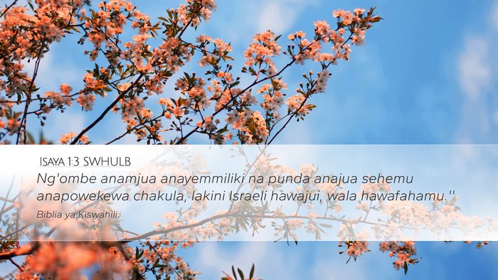 Isaya 1:3 SWHULB Bible Verse Image