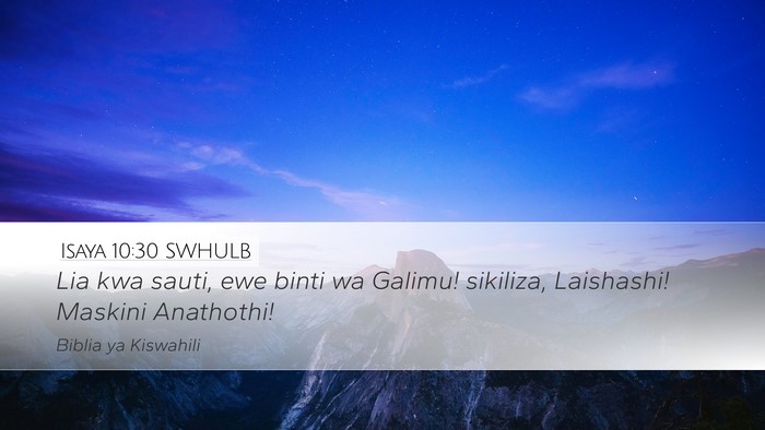 Isaya 10:30 SWHULB Bible Verse Image