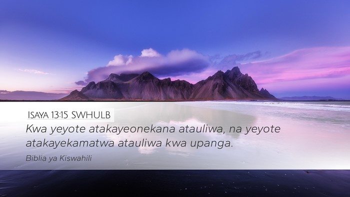 Isaya 13:15 SWHULB Bible Verse Image