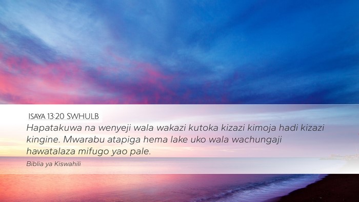Isaya 13:20 SWHULB Bible Verse Image