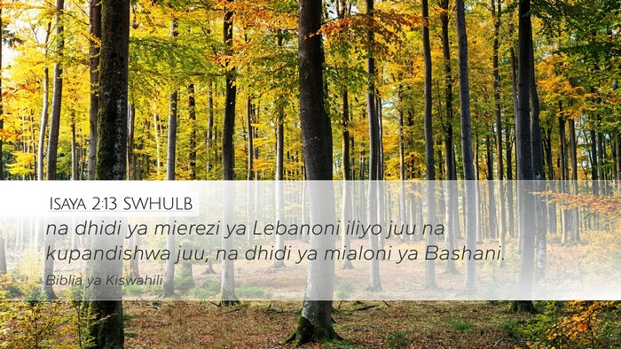 Isaya 2:13 SWHULB Bible Verse Image