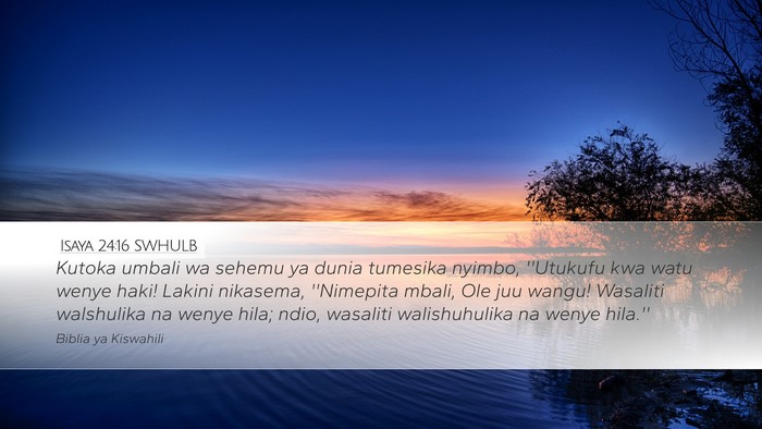 Isaya 24:16 SWHULB Bible Verse Image