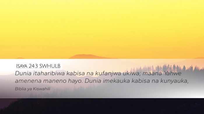 Isaya 24:3 SWHULB Bible Verse Image