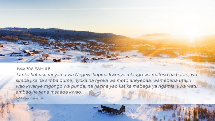 Isaya 30:6 SWHULB Bible Verse Image
