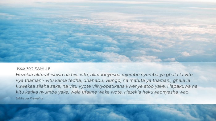 Isaya 39:2 SWHULB Bible Verse Image