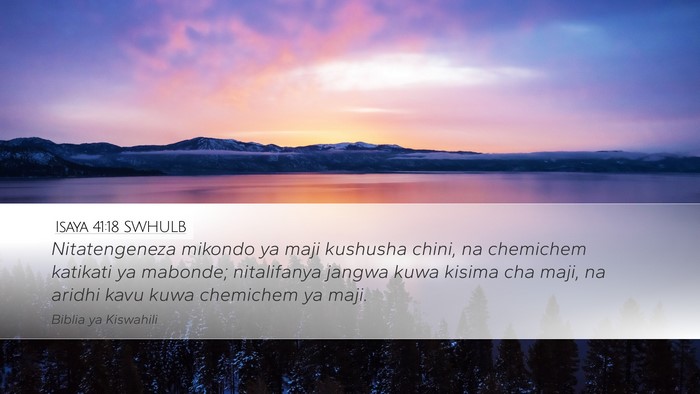 Isaya 41:18 SWHULB Bible Verse Image