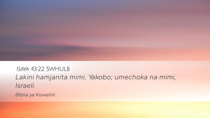Isaya 43:22 SWHULB Bible Verse Image