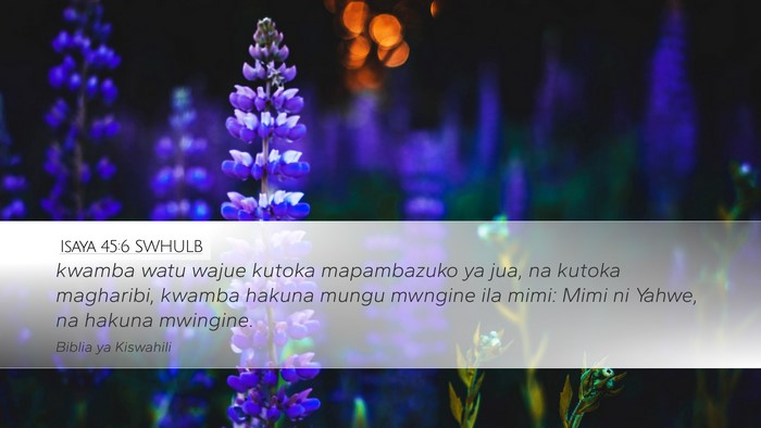Isaya 45:6 SWHULB Bible Verse Image