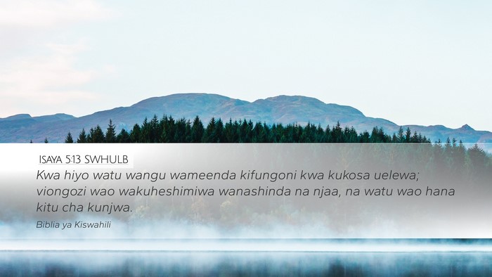 Isaya 5:13 SWHULB Bible Verse Image