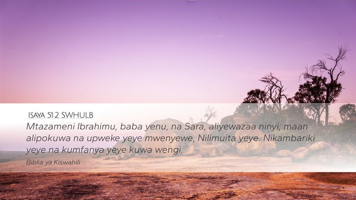 Isaya 51:2 SWHULB Bible Verse Image