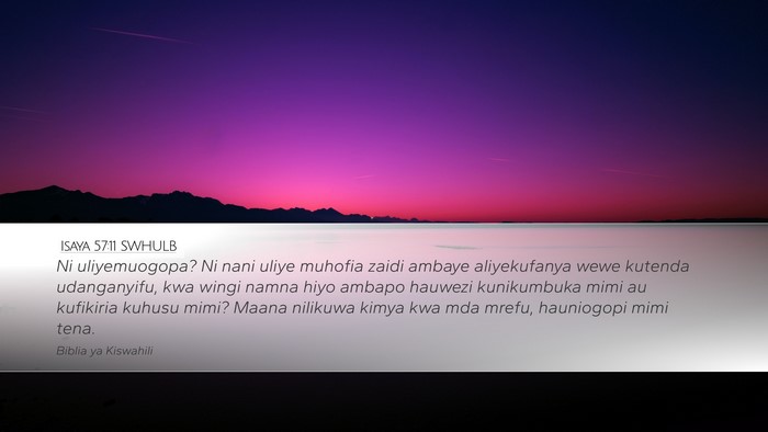 Isaya 57:11 SWHULB Bible Verse Image